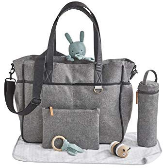 Vertbaudet Wickeltasche, Grau meliert