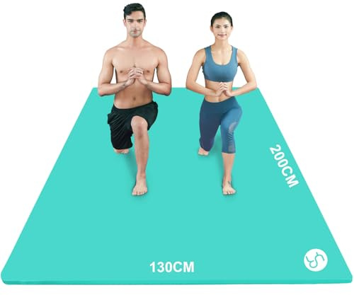 RYTMAT Yogamatta Stor Yoga Mat XXL 200×130×1,5cm NBR Träningsmatta Tjock Gymnastikmatta för Yoga Pilates Fitness med Yogamatta Väska