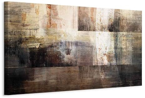 murando - Quadro Astratto 90x30 cm 1 Pezzo Stampa su Tela Strutturata XXL Quadri Moderni Murale Arte Moderno Grafica Decorazioni da Parete Pittura Immagini Decori marrone beige Textur a-A-0696-b-a