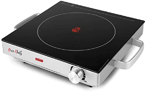 Suinga Piano cottura in vetroceramica portatile 2000 W. Diametro superficie di cottura: 205 mm. Superficie in vetro temperato