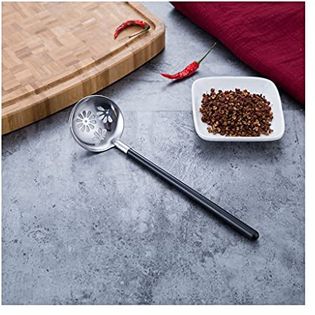 WRLRUILIAN Espresso Spoons Stainless Steel Soup Spoon Hot Pot Spoon Plastic Colander Ramen Noodle Colander Household Long Handle Soup Spoon 2 Pieces Tea Spoons (Color : B)
