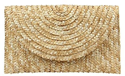 EVEOUT Women's Straw Woven Envelope Clutch Summer Wedding Party Handbag Holiday Purse Bag for Beach Vacation