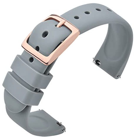ANNEFIT Uhrenarmband 18mm 20mm 22mm Silikon, Schnellverschluss Kautschuk Armband mit Edelstahlschnalle für Herren Damen