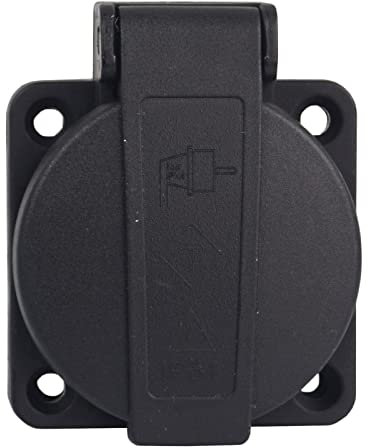 Schuko Einbausteckdose Anbausteckdose 1-Fach 16A 230V IP54 Schwarz Schraubanschluss