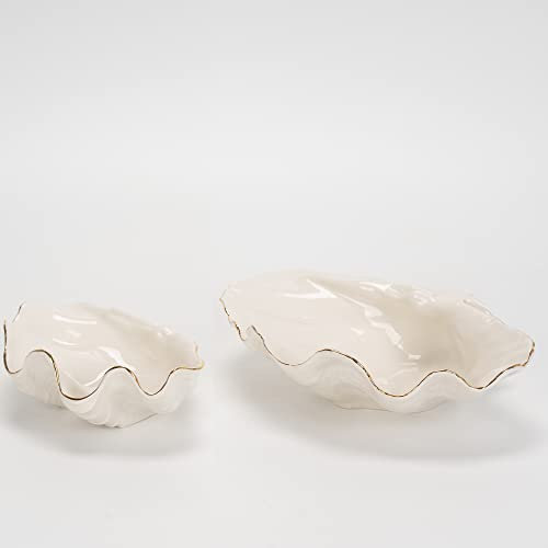 Pevfeciy Fruit Bowls Ceramic Fruit Bowl, Creative Fruit Baskets Decorative Bowls Porcelain Fruit Plate Bowl Shape, Fruit Etagere for Fruit Snack Cake Sweets Little Things Decoration,L+M