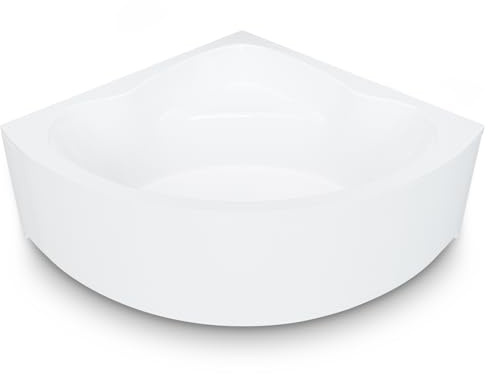 AQUADE Acryl Eckbadewanne 140x140 Modell: Koblenz - Weiß Badewanne Komplettset 140x140 - Badewannen mit Wannenfüßen + Schürze