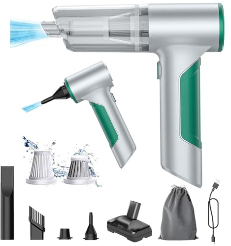 FFFauto Aspirateur de voiture sans fil 14 000 PA 3 en 1 Moteur sans balais Aspirateur à main Forte Aspiration Portable Vortex Mini Petit Aspirateur sans fil