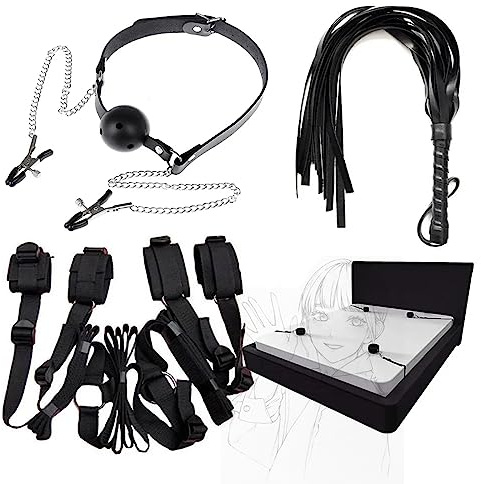 HUNTVE Yoga Esercizio Set Regolabile Nylon Collegamento Cinturino Pelle Equitazione Frusta Cavallo Flessibile Muso Palla Clip Set-Felice Divertimento