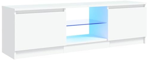 vidaXL TV Schrank mit LED Leuchten Weiß 120x30x36cm