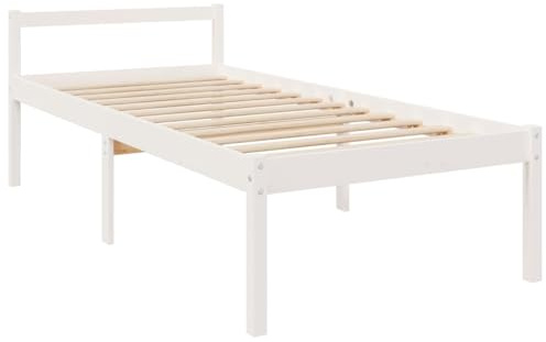 vidaXL Seniorenbett Weiß 90x190 cm Massivholz Kiefer