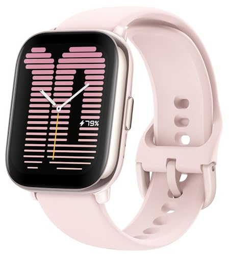 Amazfit Active Smart Watch 42mm, AI Fitness Tracker & Sleep Coach, GPS, Amazon Alexa Built-in, Bluetooth, 14-Day Battery, 120+ Sports Modes, Android & iPhone, Petal Pink