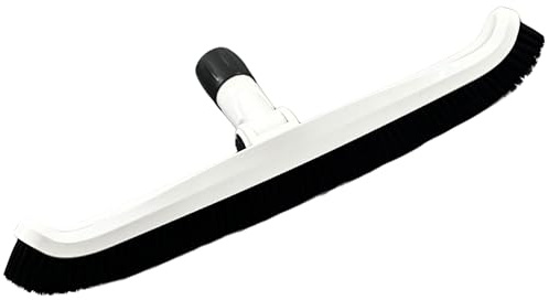 MaReBa24® - Spazzolone Accessorio Piscina, Spazzola per Piscina Larga 45 cm, con Setole Professionali Nere e Estremità Arrotondate, Colore: Nero