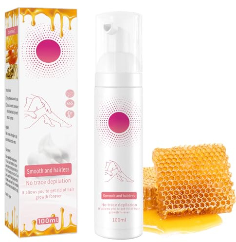 Honig Mousse Haarentfernungsspray, 30/100ML Haarentfernungs Schaumspray, Enthaarungsspray, Enthaarungscreme für den Intimbereich, Haarentfernungscreme Spray für Körper, Arme & Beine (100ML)