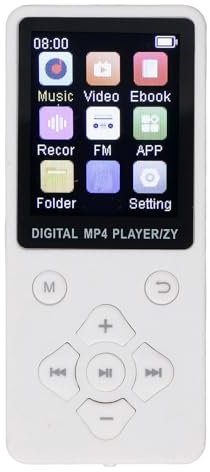 64GB MP3 Player, 1.8 Inch Color Screen Digital Music Player with Bluetooth 5.0, HiFi Portable MP3 Mp4 Player with 64GB Memory Speaker E Book Video for Students Teens (White)