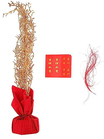 OKUMEYR 1pc Delicate Resin Luck Tree Decor for Spring Festival Year Table Ornament for Holiday Celebrations and Creative Photo Props