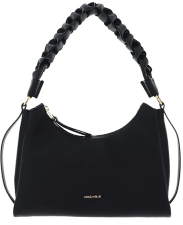 Coccinelle Pelle borsa a tracolla Boheme Grana Double Shoulder Bag Noir/Cuir nero