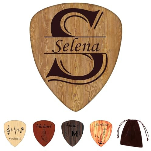 Personalisierte Gitarren-Plektren, individuelle Gitarren-Plektren, die in den Gitarren-Plektrenhalter passen, Gitarren-Plektren für Akustikgitarren（Sapele-Holzarten）