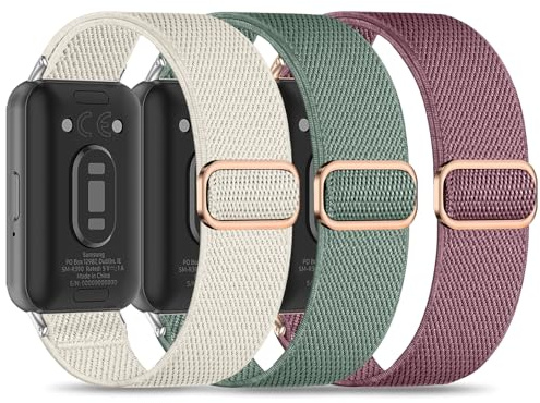 Wizvv 3 Stück Elastisches Armband kompatibel mit Samsung Galaxy Fit 3,Nylon Stoff Uhrenarmband Quick Release Bands Ersatz für Samsung Galaxy Fit 3 SM-R390 Damen und Herren