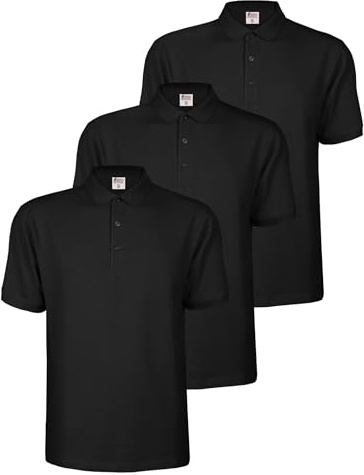 ALPIDEX Polo Homme Manches Courtes Lot de 3 Coton Coupe Droite Piqué S-5XL | 200 g/m², Piqué, OEKO-TEX, Respirant, Lavable Machine, Casual, Sport, Travail, Confort, Basique, Quotidien, 100% Coton