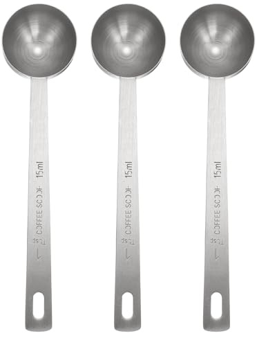 sourcing map 3pcs Single Measuring Spoon 1tbsp (3tsp, 15ml) Teaspoon/Tablespoon 304 Stainless Steel Single Tiny Square Bowl Measuring Spoon Long Handle Measure Scoop, Silver