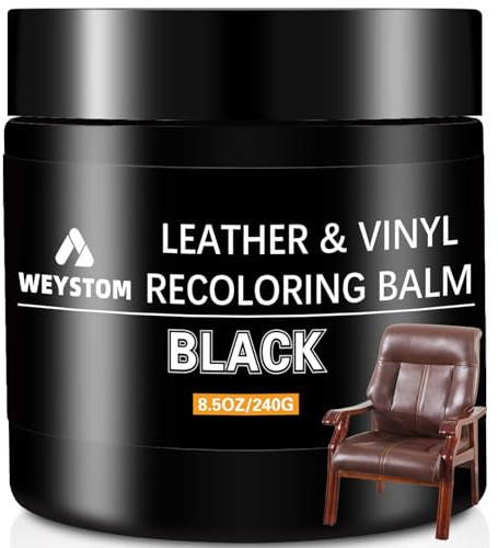 WEYSTOM Leder Reparatur Set - Schwarz Restorativer Farbstoff für Möbel,Taschen und Auto-Innenräume. Repariert Kratzer, Verblassen und Risse und erneuert gleichzeitig Lederoberflächen