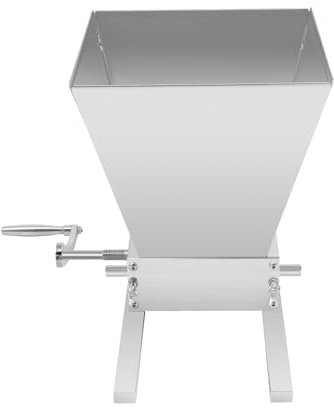 soudesileim 4L Stainless Steel Manual Grain Grinder, Large Opening 8.5x8.5in, Discharging Granularity 0.2mm, Grain Mill Manual with Roller, Adjustable Distance Between Rollers 0-2.5mm
