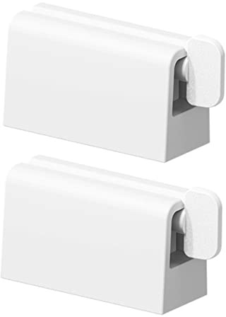 Exprimidor Automático de Pasta de Dientes de Plástico 2piezas | Blanco, Flexible y Compacto, para Tubo Facial y Tubo de Dentífrico, Uso Diario en Casa