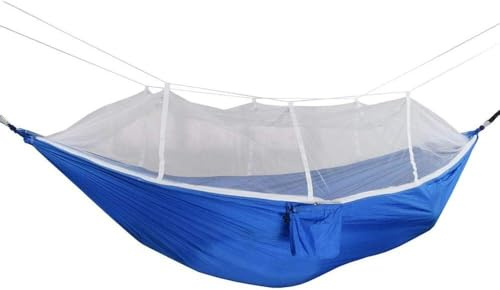 Hamaca De Camping con Mosquitera, Hamaca Portátil De Nailon Ligero, Tejido De Nailon 210t De Alta Resistencia, Antimosquitos, Equipo para Senderismo Y Viajes Al Aire Libre