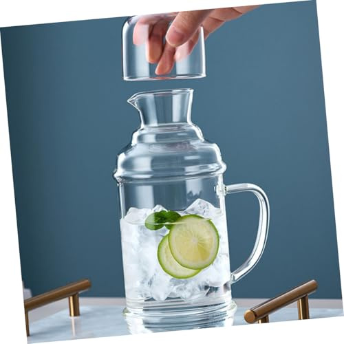 Toyvian Jarra de Vidrio para Agua Fría 1100 Ml Resistente a Altas y Bajas Temperaturas, Material Apto para Alimentos, Recipiente Multifunción para Hogar, Oficina y Fiestas