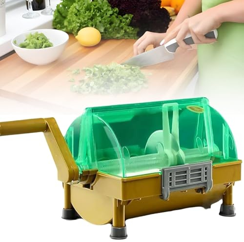 Tritatutto manuale con lama in acciaio inox, design a manovella per tagliare facilmente cipollotti, porri, coriandolo e aglio