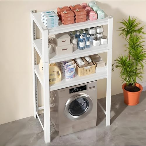 OAKVYNE Over Washer And Dryer Shelves, Heavy Duty Steel Standing Storage Shelf Washing Machine Shelf, Over The Washer Storage Shelf, Space Saver Laundry Shelf Organizer(90 * 183cm)