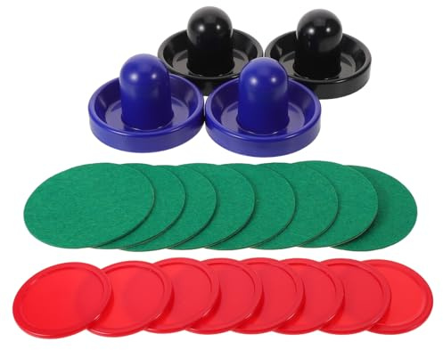 SOPOTUTU 2 Set Paddle e Dischi Air Hockey in Plastica per Tavolo Accessori Sostitutivi Leggeri e Portatili per Giochi Indoor e Serate in Famiglia
