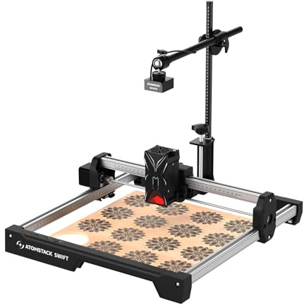ATOMSTACK Swift 12 W Tragbarer Laser Graviermaschine und Laserschneider mit AC1 Zeitraffer Kamera, Präzise Positionierung, Holz Lasergravur Maschine und Cutter, 0,01 mm Hochpräzise