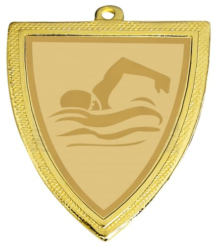 eberin – Pokale & Medaille mit Schwimm-Motiv inkl. Gravur – Schwimmwettkampf-Auszeichnung für Kinder & Vereine – einzeln oder im 3er Set erhältlich