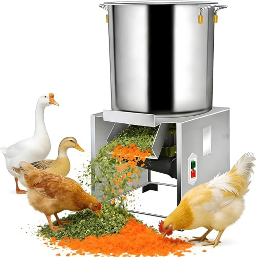Tritatutto Commerciale Per Verdure, Produttore Di Mangimi Per Pollame Elettrico 2800 Giri/Min, Uscita 50-100kg/H Grande Porta Di Alimentazione Per Pollame, Bestiame E Uso Domestico(220V,1800W)