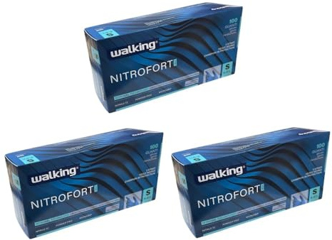 Guanti Nitrile WALKING NITROFORT BLU Riusabili Taglia S - 6.7 g- 300 PZ