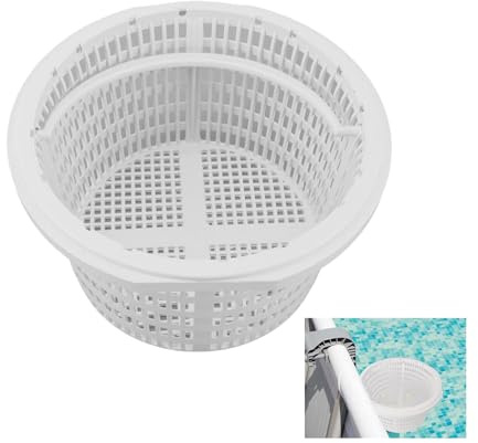 Panier Skimmer Piscine, 19cm Filtre Skimmer Piscine Panier, Accessoire De Remplacement PanierD'Écumoire DePiscine Rechange Avec Poignée Pour Enlever Les Feuilles Et La Saleté Facile À Installer