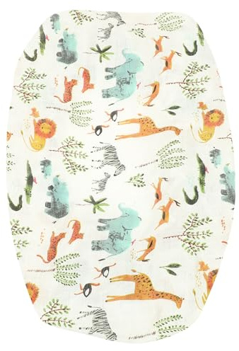 KAILIKETIY Funda para Cambiador de Recién Nacido de Algodón Lavable y Extraíble Diseño de Animales del Bosque para Protección Reutilizable y Cómoda