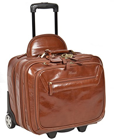 Echtes Kastanie Leder Pilotenkoffer Trolley Laptop Geschäft Reise Wochenende Kabine Tasche AL1