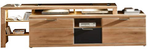Stella Trading Bianco TV-Aufsatz teil-massiv aus Wildeiche - hochwertiger Aufsatz für das 180 cm Low-Board - 180 x 66 x 40 cm (B/H/T) (NUR passend mit TV-Unterteil 180 cm)