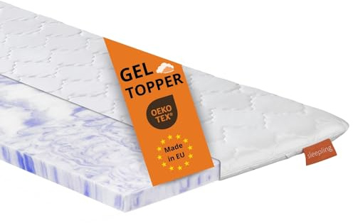 sleepling Gel Topper 180x200cm, Höhe 6 cm, Matratzentopper Gelschaum, orthopädische Matratzenauflage für alle Matratzen und Betten, Geltopper 180x200, Made in EU, Oeko-TEX