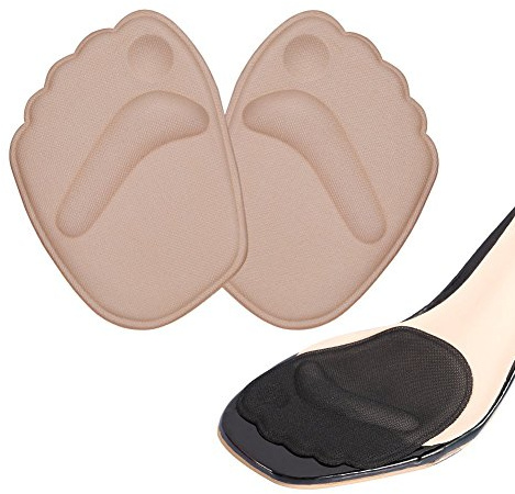 Demi semelle silicone avant pied, semelle auto adhesive chaussures, 2 paires semelle chaussure trop grande, antidérapant coussinet plantaire avant pied