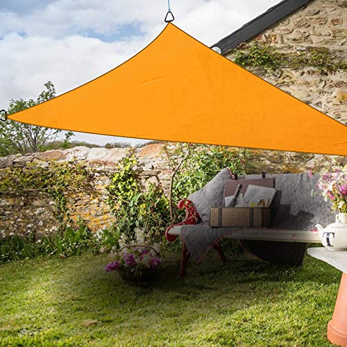 Green Bay Triangle Anti-UV Sun Shade Sail Outdoor Patio Party Sunscreen Canopy Sunsail 3x3x3m Orange