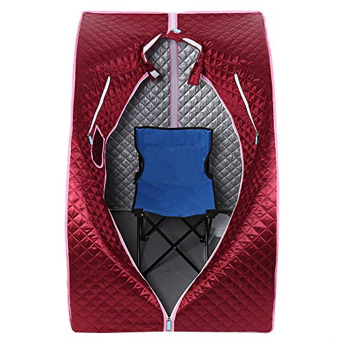 1000W Sauna à vapeur,Portable Home Sauna Infrarouge Spa Tente 98x70x80cm (Rouge)