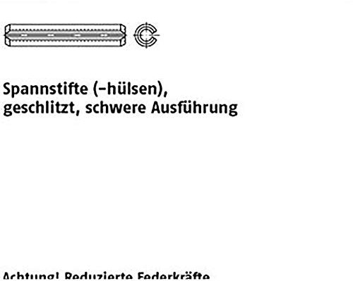 Lot de 50 goupilles de serrage ISO 8752 1.4310 10 x 16 en acier inoxydable VE=S