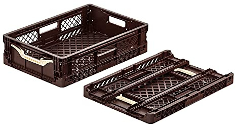 DIE BOX FABRIK Klappbox stabil 600x400x154 mm | Sehr robuste Klappkiste, Einkaufskiste klappbar mit Griffen, Made in Germany