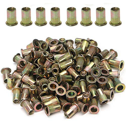 100pcs Carbon Steel Metric M5 Rivet Nuts Threaded Rivet Insert Nutsert Rivnuts Kit M5-0.8mm