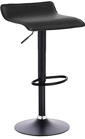 Totò Piccinni Sgabello Bar NEVADA girevole 360° regolabile in altezza (Total Black, 1Pz)