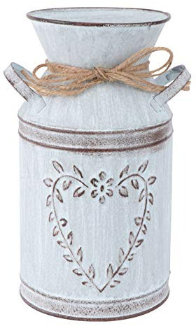 Yardwe 1 Pc Arreglo Floral En Forma De Corazon Jarra De Leche Antigua Jarra De De Boda Cubo De Bastones Jarra Metal Vintage Flores Florero Comedor Arreglo De Flores Secas Planchar