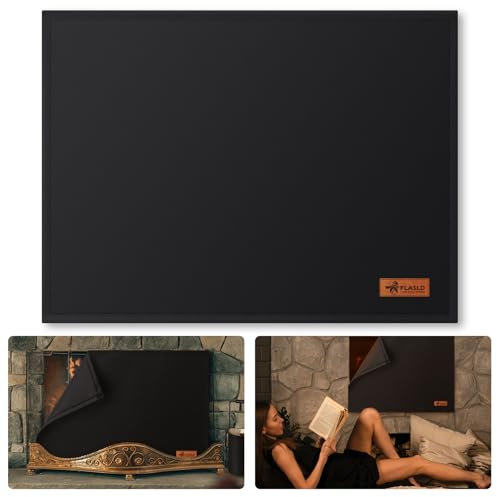 FLASLD Magnetische Kamindecke für Wärmeverlust, Kaminabdeckungen im Innenbereich, stoppt Wärmeverlust, Kamin-Zugluftstopper mit integriertem Magnet für Eisen-Kaminrahmen (91 cm Bx76 cm H)